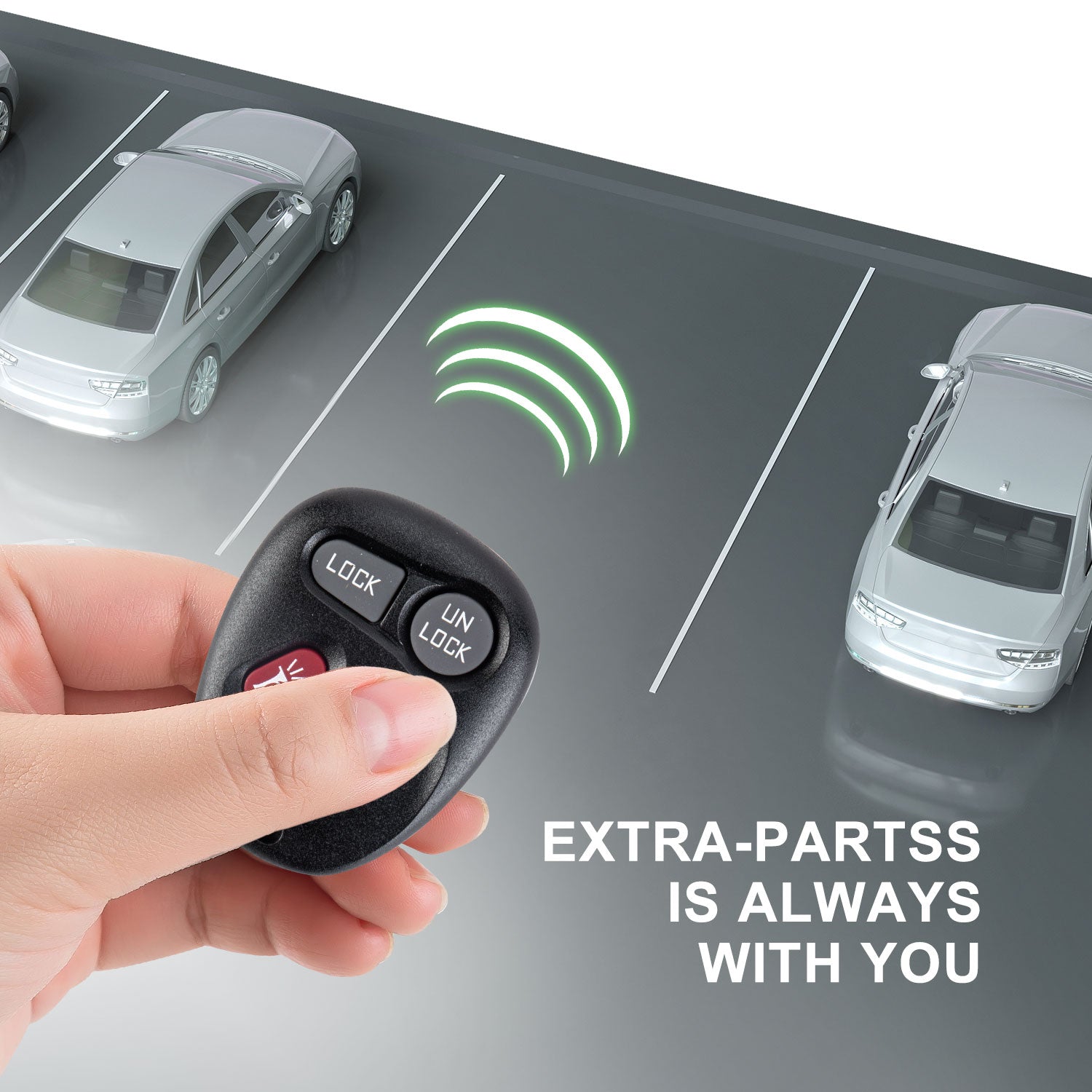 Extra-Partss Car Remote Fob Replacement for Chevy KOBUT1BT 15732805 fits 1998 1999 2000 2001 Blazer 4 Button