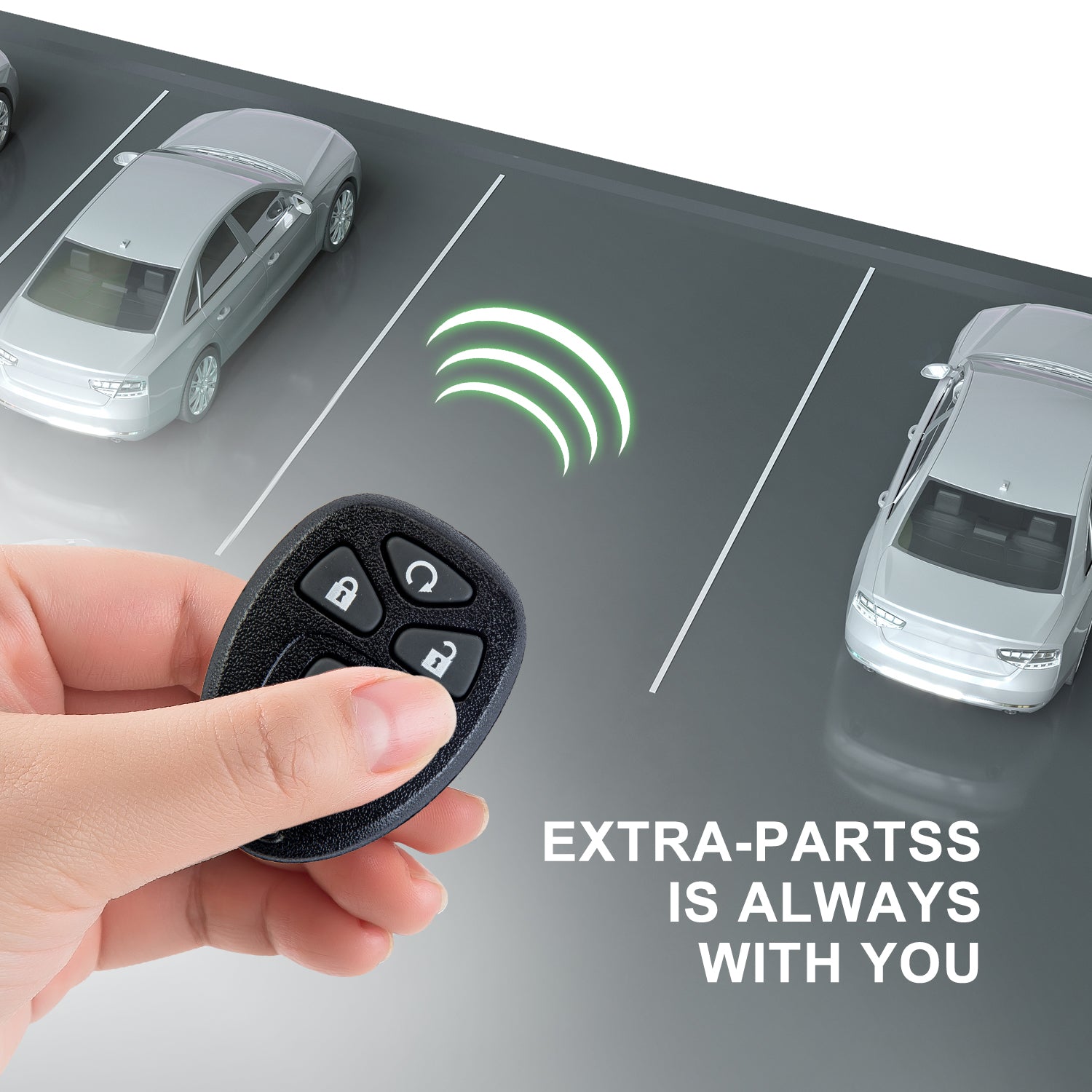 Extra-Partss Keyless Remote Car Key Fob Replacement for 2006-2007 Cadillac DTS/2006-2011 Buick Lucerne/2006-2013 Chevy Impala/2006-2007 Chevy Monte Carlo 5 Button Remote OUC60270 15912860