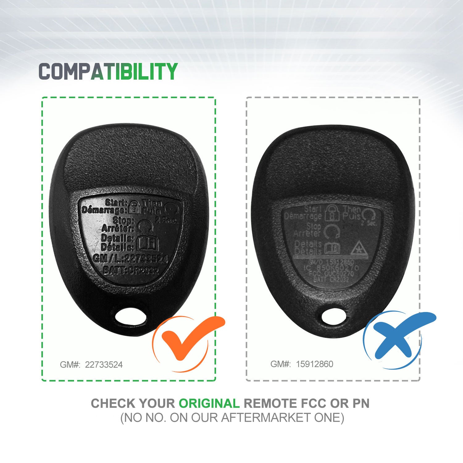 Extra-Partss Keyless Remote Car Key Fob Replacement for Lacrosse Cobalt Malibu G5 G6 Grand Prix Aura Sky 5 Button Remote KOBGT04A 22733524