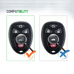 Extra-Partss Car Key Fob Replacement for Selected GM Chevy Keyless Entry 5 Button Remote OUC60270 22936101