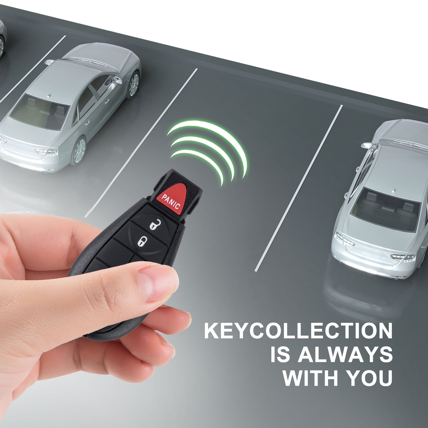 Keyless2Go Car Remote Fob Replacementfor Dodge GQ4-53T fits 2013 2014 2015 2016 2017 Ram 3 Button