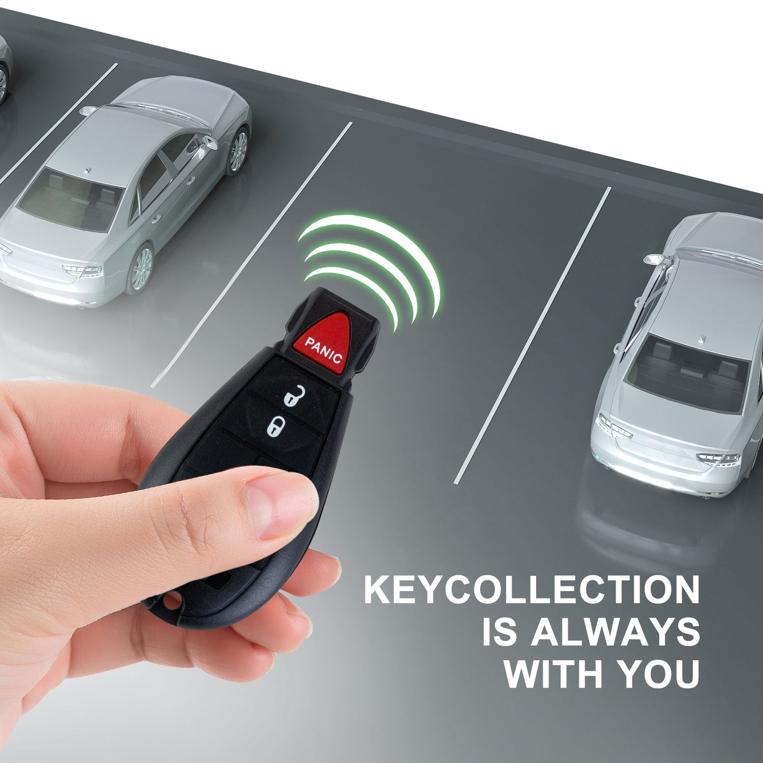 Keyless2Go Car Remote Fob Replacementfor Dodge GQ4-53T fits 2013 2014 2015 2016 2017 Ram 1500 2500 3500 4 Button