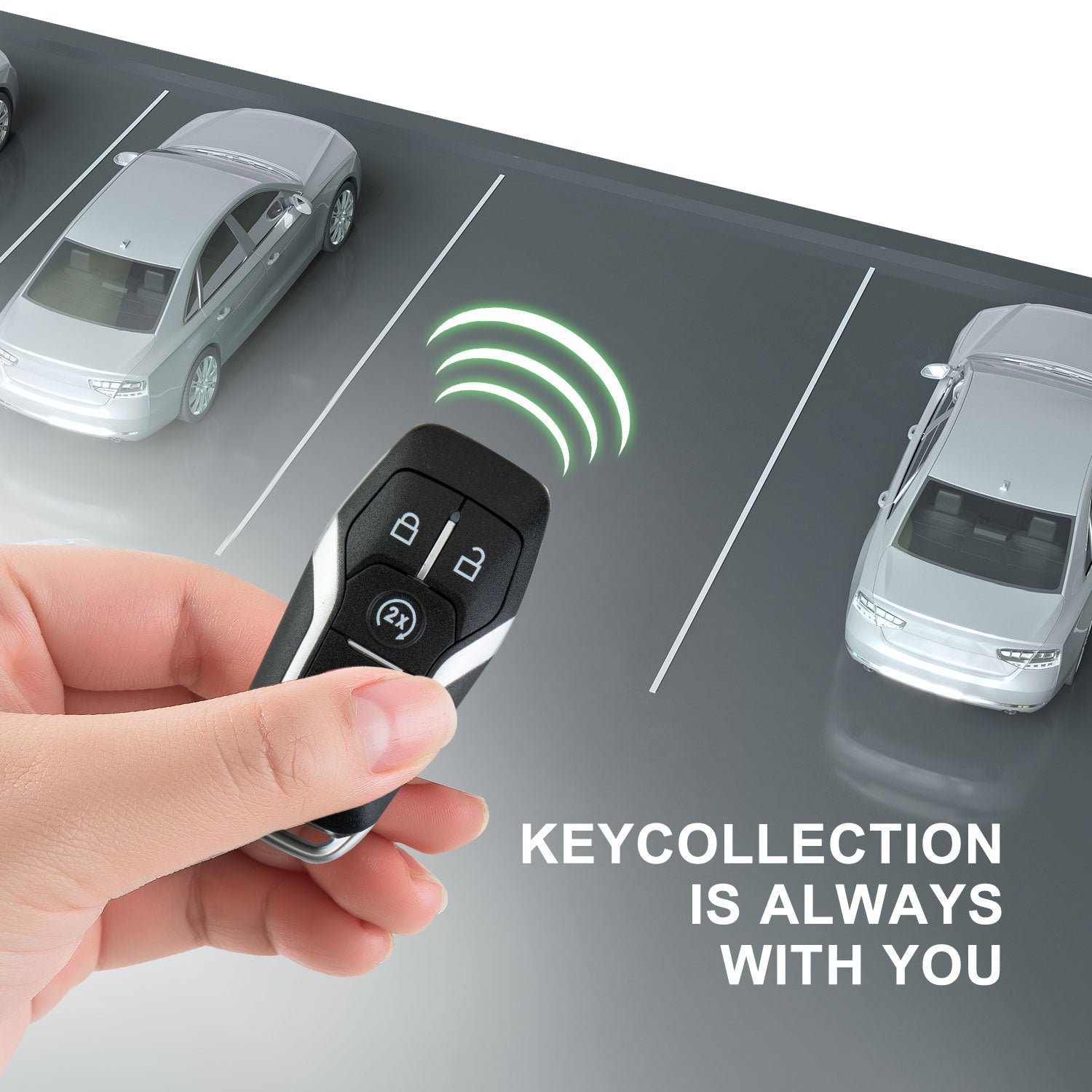 Keyless2Go Smart Car Key Fob Replacement for Ford Mustang Edge fits 2015 2016 2017 Proximity 5 Button Remote M3N-A2C31243300 164-R7989