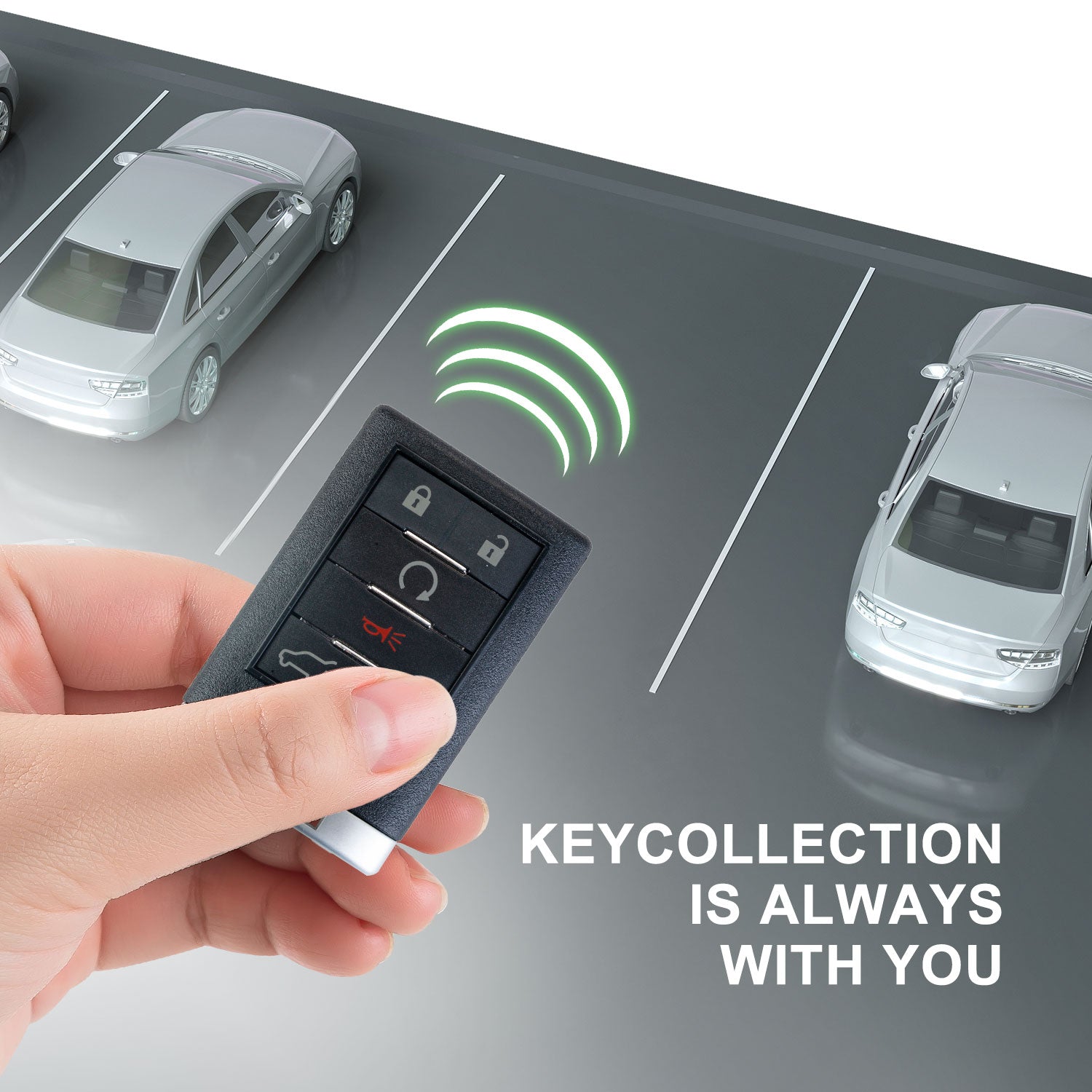 KeyCollection Remote Car Key Fob Replacement for Cadillac OUC6000066 fits 2007 2008 2009 2010 2011 2012 2013 2014 Escalade ESV EXT