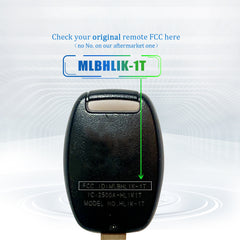 Lots of 5 Keyless Remote Car Key Fob Replacement for 2009 2010 2011 2012 2013 Honda FIT CR-V 3 Button MLBHLIK-1T