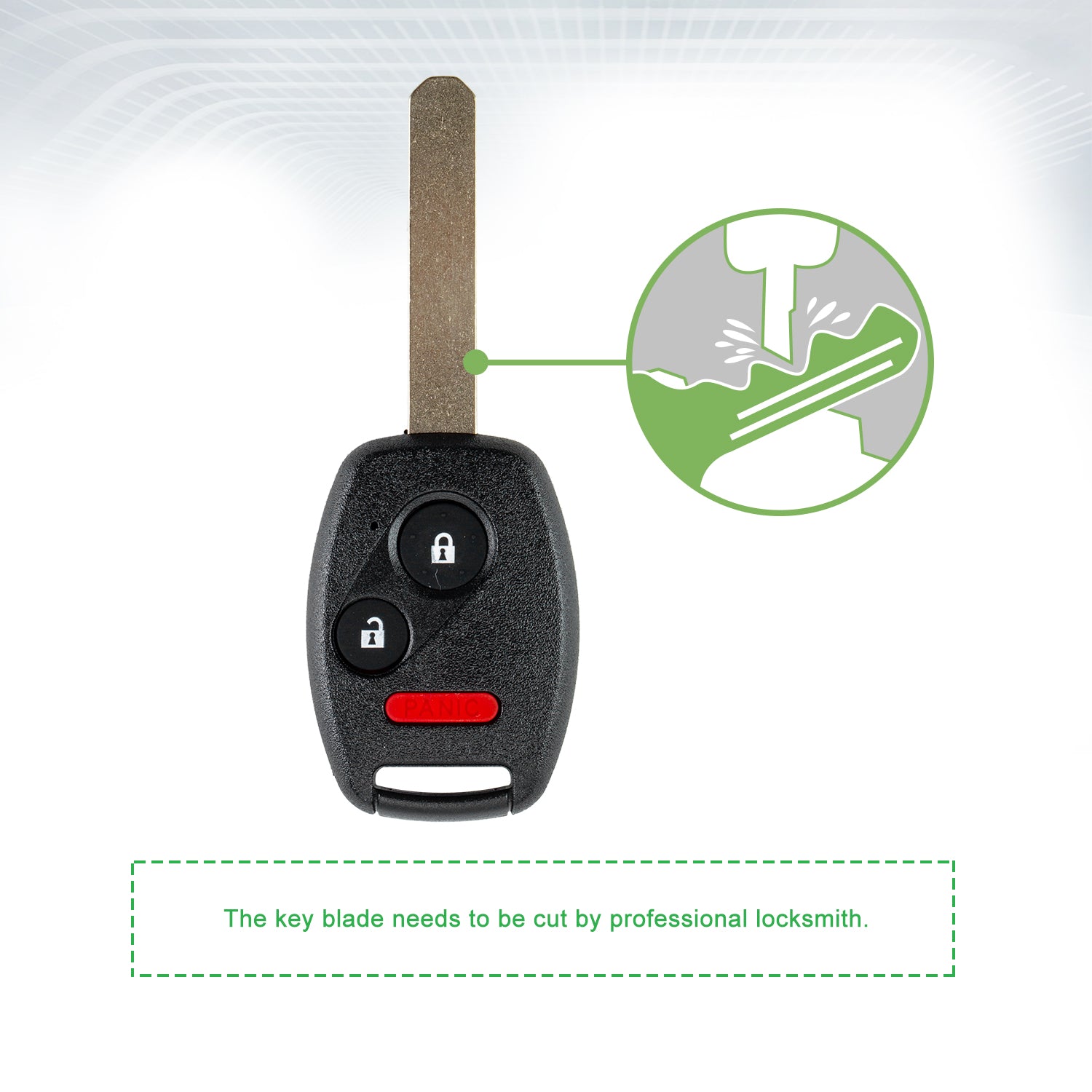 Extra-Partss Keyless Remote Car Key Fob Replacement for 2009 2010 2011 2012 2013 Honda FIT CR-V 3 Button MLBHLIK-1T
