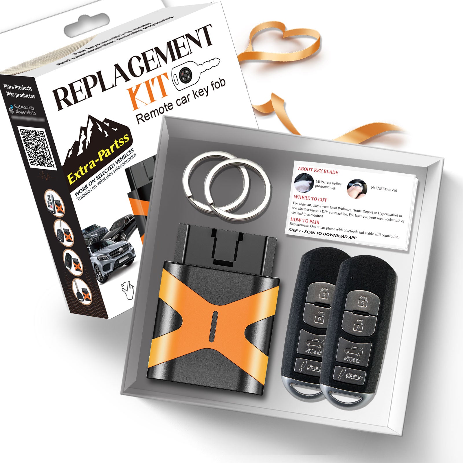 Extra-Partss OBD Programmer Tool and Remote Key Fob Replacement for Mazda WAZSKE13D01 fit MX-5 Miata 2016 2017 2018 2019