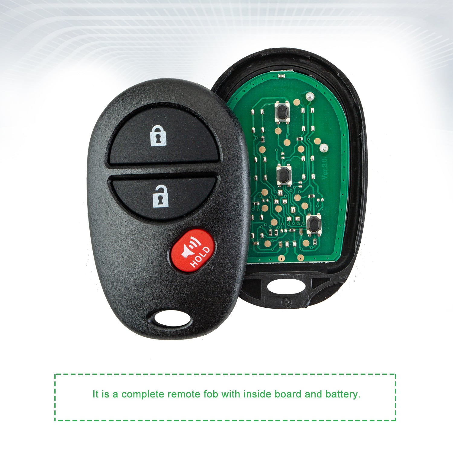 Key Fob Keyless Entry Remote fits Toyota Tacoma Tundra Sienna Sequoia Highlander (GQ43VT20T 3-Btn)