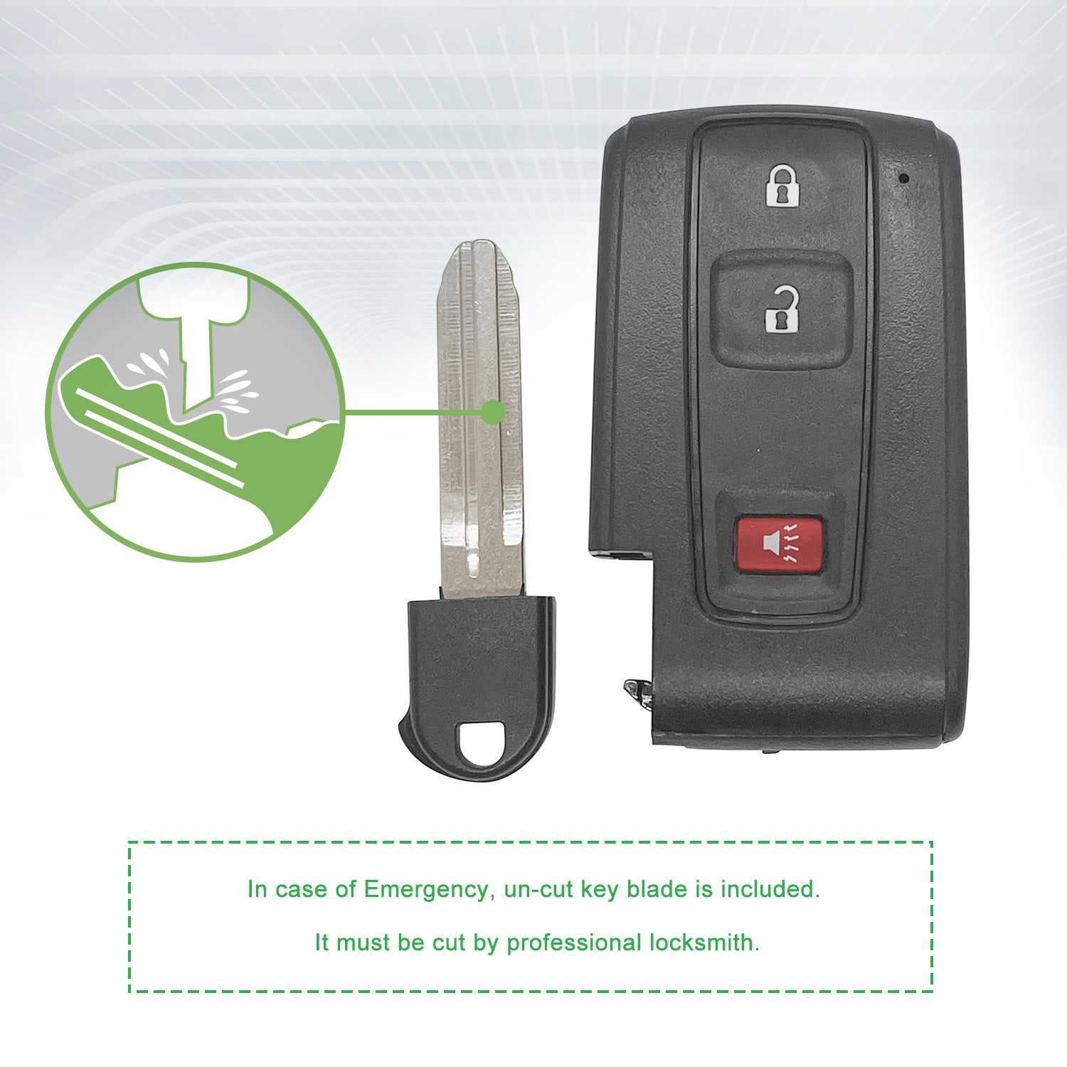 Key Fob fits 2004-2009 Toyota Prius Smart Keyless Entry Remote for SILVER LOGO (MOZB31EG)