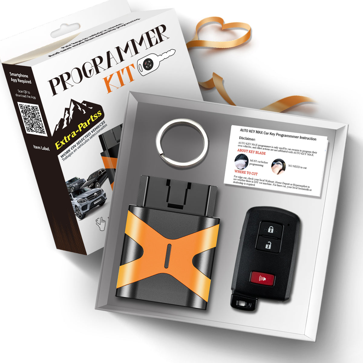 Extra-Partss OBD DIY Programmer and Smart Remote Car Key Bundles for Toyota HYQ14FBA 231451-0020 Board fits Prius C 2012 2013 2014 2015 2016 2017 2018 2019