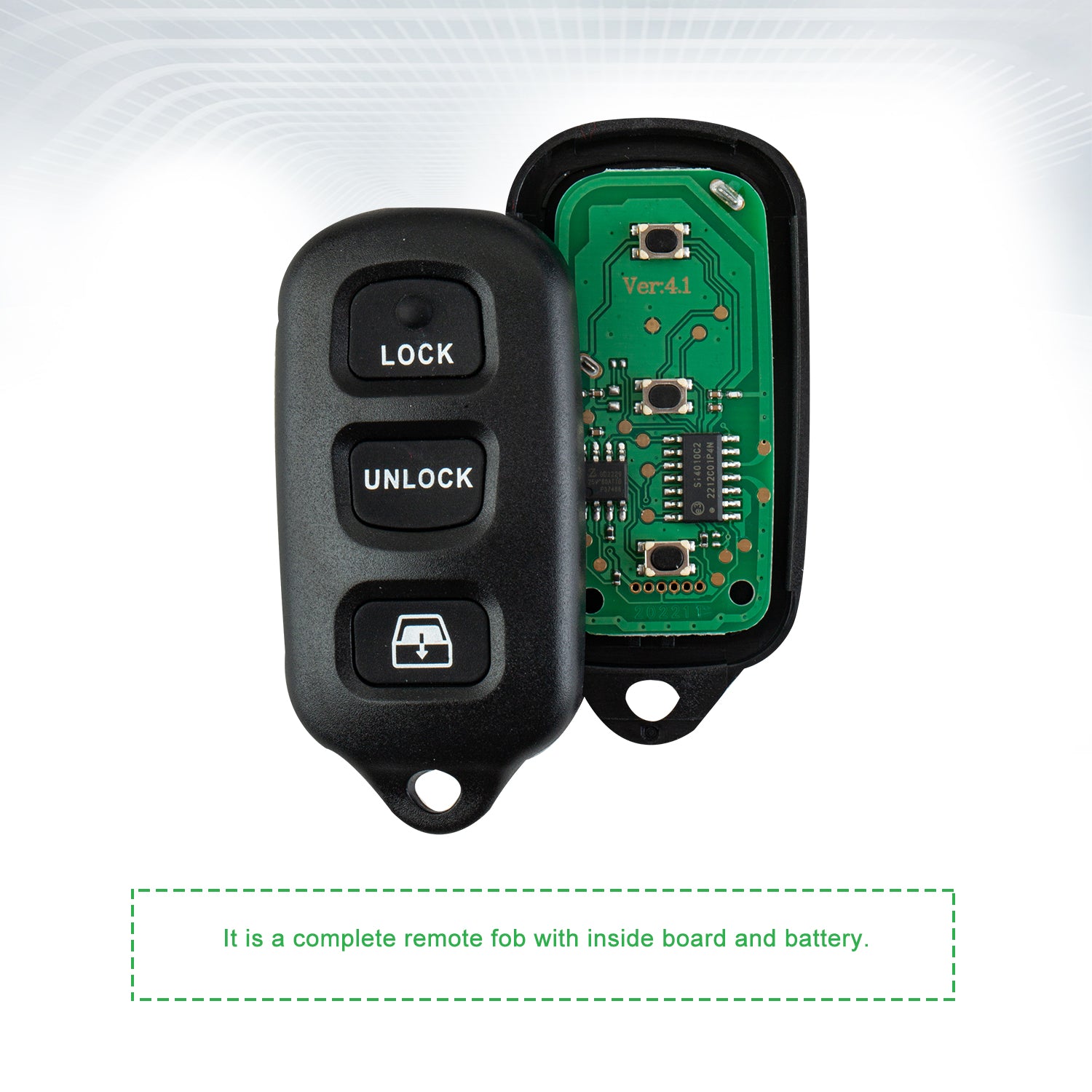 Key Fob Keyless Entry Remote fits 1999-2009 Toyota 4Runner / 2001-2007 Sequoia (HYQ12BBX w/Panic, Set of 2)