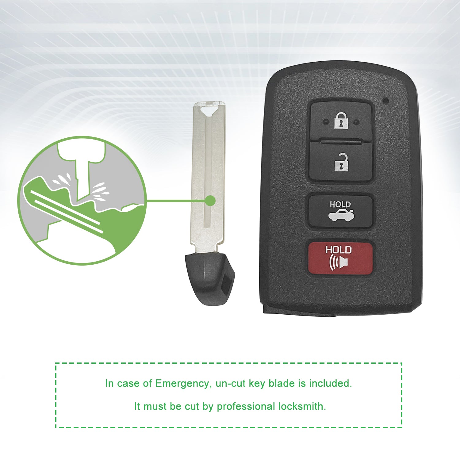 Programmed Key Fob For Corolla Replacement Keyless Entry Remote Fob For 2014-2017 Toyota Corolla - Needs Programming, Black Finish, H Chip Type Toyota Corolla Key Fob - Foto 5