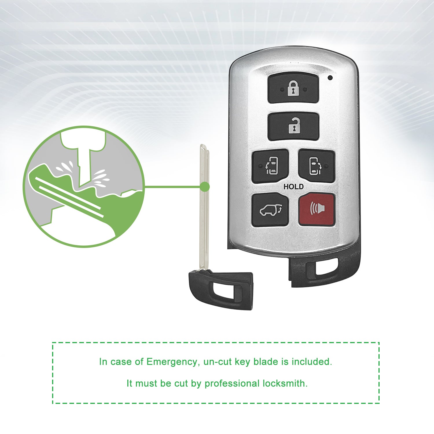 Lots of 5 Smart Car Key Fob Replacement for Toyota Sienna fits 2011 2012 2013 2014 2015 2016 2017 2018 2019 Proximity 6 Button Remote HYQ14ADR 5691 Board 89904-08010